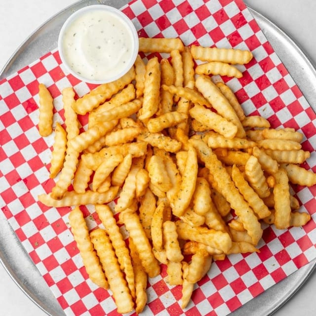 Large Crinkle Cut Fries.